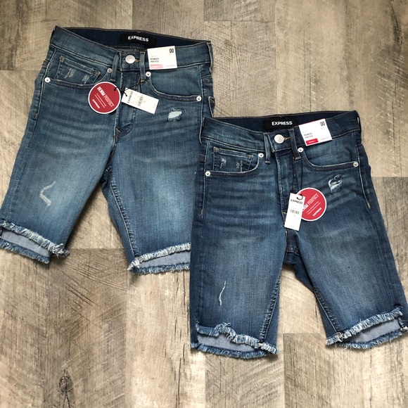 2 Pair Express Bermuda Women’s Jean Shorts
